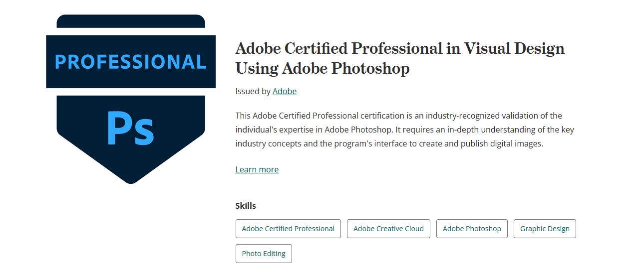 Certification Adobe Photoshop